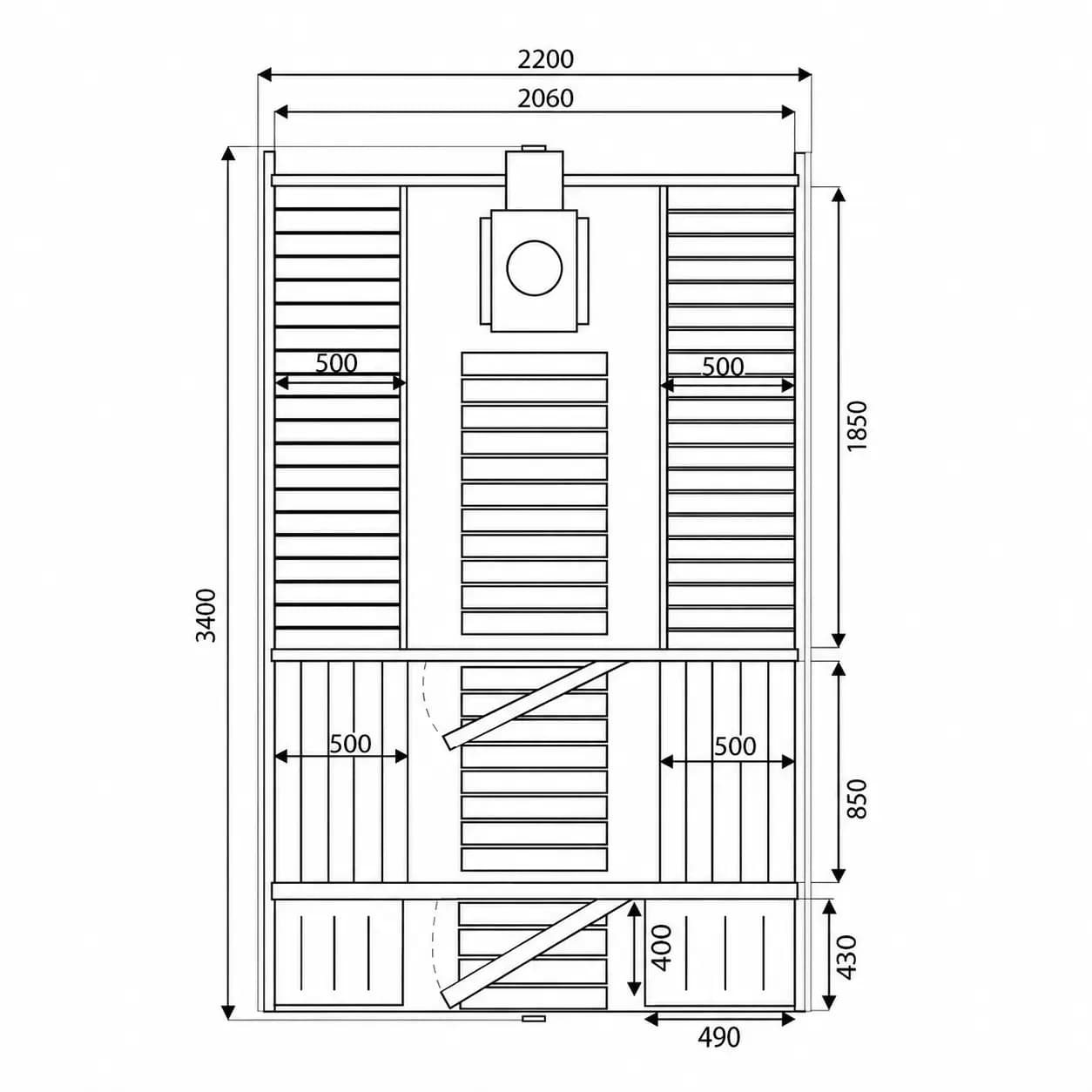 Sauna Barrel Grand 340