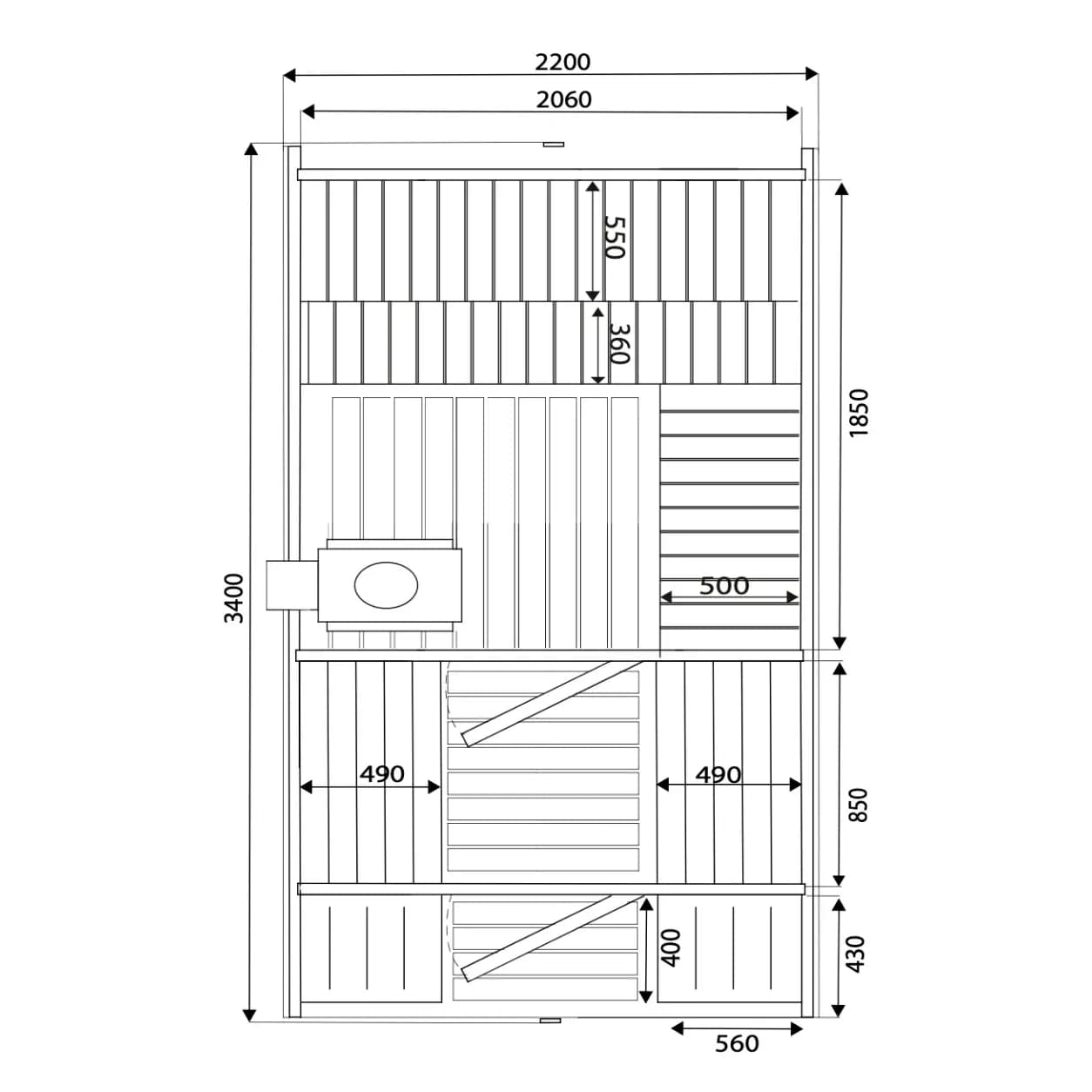 Sauna Quadro Grand 340