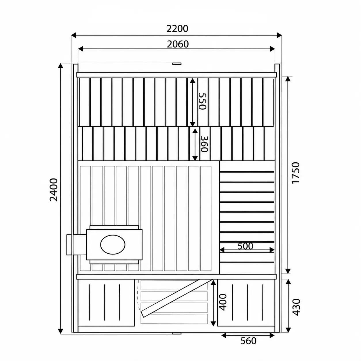 Sauna Quadro Lounge 240